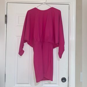 NWT Zara backless long sleeve mini dress Hot pink